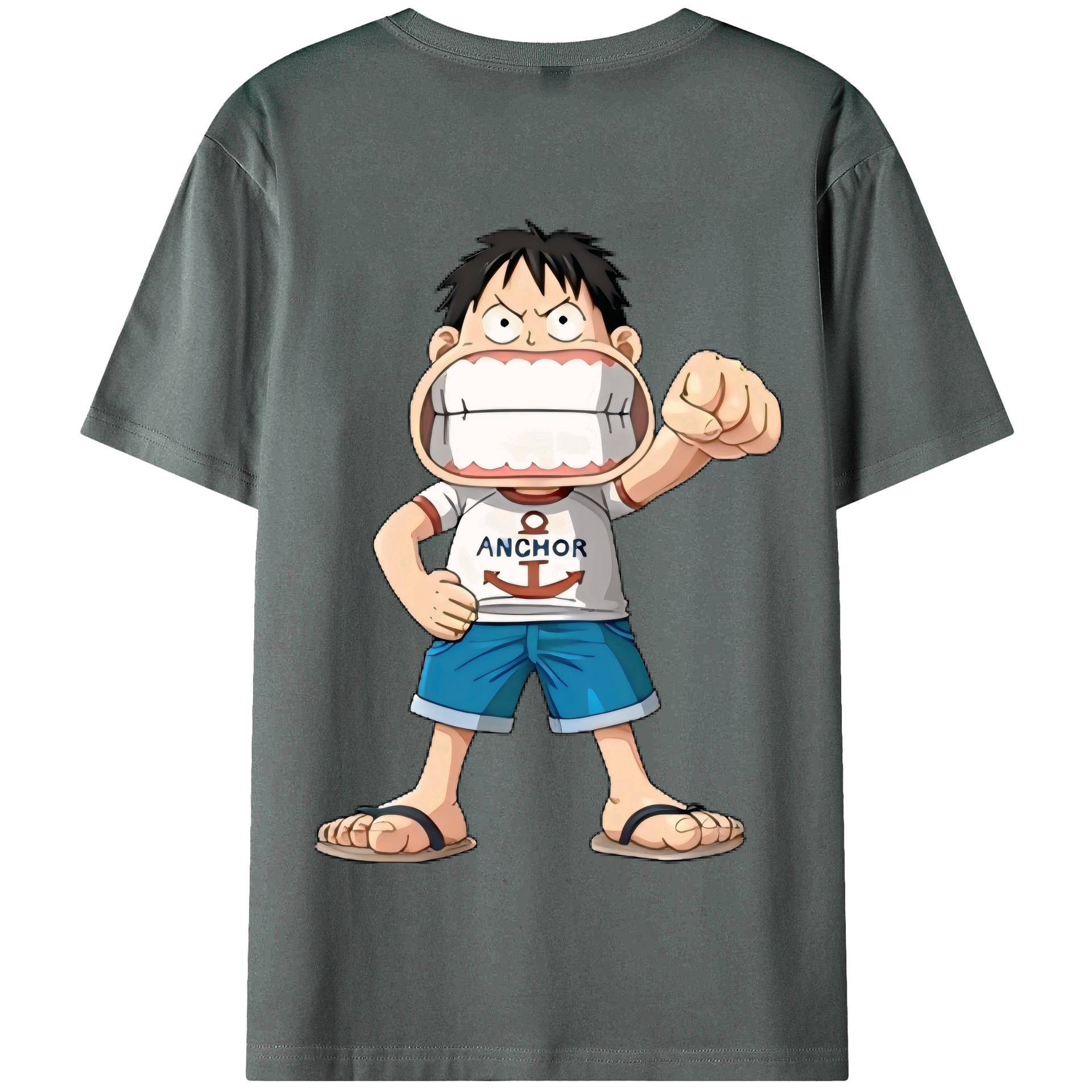 ワンピース モンキー・D・ルフィ ONE PIECE Monkey D. Luffy 綿100％半袖Tシャツ（背面プリント）